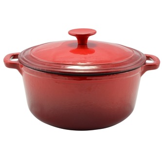 Hrnec litina smalt ¤28cm 6,5L s poklicí  RED Hrnec litina smalt ¤28cm 6,5L s poklicí  RED