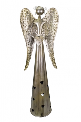 Plechový anděl Hearts svícen 65,5 cm M