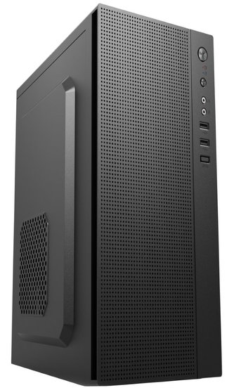 CRONO skříň Mini Tower DMX8/ bez zdroje/ bez ventilátorů/ 2x USB 1.1/ černý