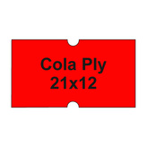 Etikety cen. COLA PLY 21x12 hranaté - 1250 etikiet/kotúčik, červené