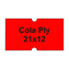 Etikety cen. COLA PLY 21x12 hranaté - 1250 etikiet/kotúčik, červené