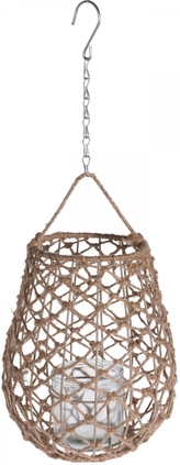 Splétaná lucerna na zavěšení boho 29x25 cm