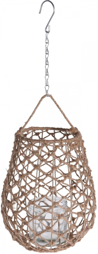 Splétaná lucerna na zavěšení boho 29x25 cm
