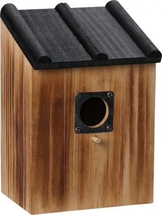 Dřevěná ptačí budka s černou střechou 19,5x13x11 cm