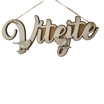 Cedule dřevo Vítejte 31x15 cm