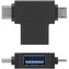 PremiumCord Adaptér USB A na USB 3.1 C  a microUSB černý