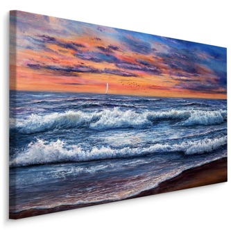 Plátno Mořské Krajiny A Západ Slunce