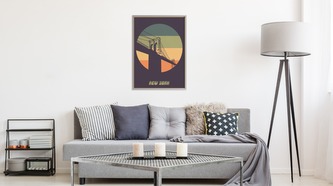 Obraz v rámu Vintage Brooklyn Bridge různé rozměry hliníkový rám stříbrná