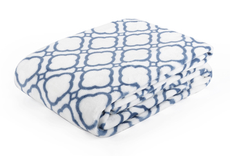 Deka z mikrovlákna MAROKO 150x200 cm bílá geometrický vzor Essex