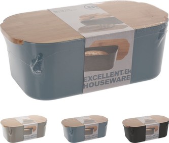 EXCELLENT Chlebovka s bambusovým víkem 33 x 18,5 cm antracit KO-101000800cern