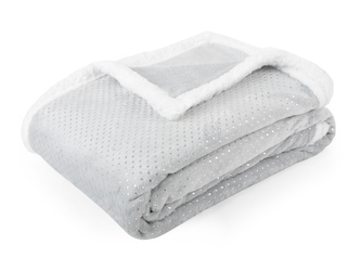 Přehoz - deka z mikrovlákna lemovaná beránkem SPARK světle šedá 150x200 cm Essex