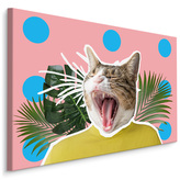 Plátno Kočka A Listí - Styl Pop Art