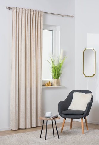 Dekorační vzorovaný závěs s tunýlkem DOHAT béžová 140x260 cm (cena za 1 kus) MyBestHome