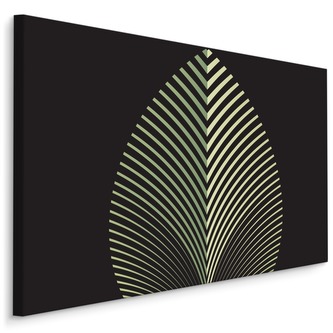 Plátno Abstraktní Vzor Listů Na Černém Pozadí