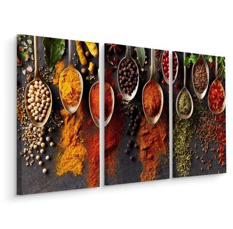 Vícedílné plátno Koření Na Černém Pozadí