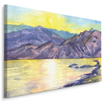 Plátno Akvarel Horské Krajiny