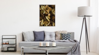 Obraz v rámu Podzimní Lesní Listí různé rozměry hliníkový rám stříbrná