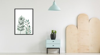 Obraz v rámu Malované Exotické Listy různé rozměry hliníkový rám černá