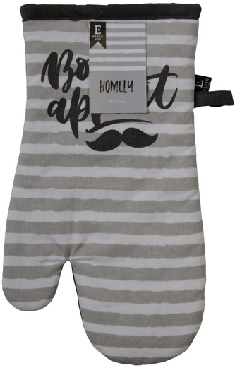 Kuchyňská bavlněná rukavice 1 ks pravá HOMELY , šedá, 100% bavlna 18x30 cm Essex
