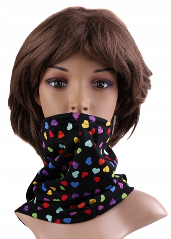 Multifunkční stylový šál - komín 130 - 31x26 cm, HEARTS, Mybesthome Multifunkční stylový šál - komín 130 - 31x26 cm, HEARTS, Mybesthome