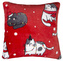 Polštář FESTIVE PETS 40x40cm červená Essex mikrovlákno