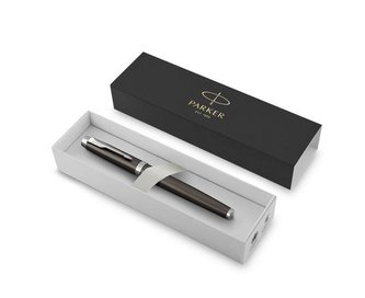 Plnicí pero "ROYAL IM", hnědé tělo, stříbrný klip, PARKER