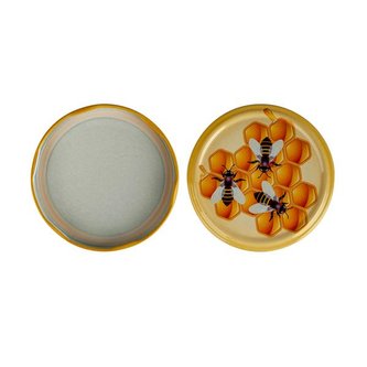 VÍČKO TWIST 82 NA ŠROUB.SKL.(10KS)-DEKOR VČELKA