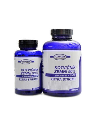 Fitsport - Kotvičník zemní 90% + B6 + Zinek 150 + 90 kapslí