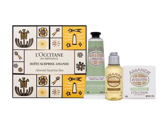 L'Occitane Almond Surprise Box sprchový olej Almond Shower Oil Cleansing And Softening 35 ml + krém na ruce Almond "Delicious Hands" Cream 30 ml + mýdlo na ruce Almond Delicious Soap 50 g