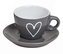 Hrnek espresso s podtalířkem, šedý