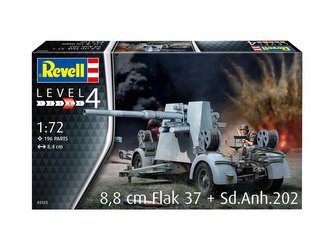 Pojazd 1:72 8,8 cm.Flak 37+Sd.Anh 202