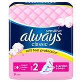 Always Classic Sensitive Long Hygienické vložky s křidélky 9 ks