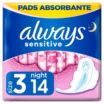 Always Ultra Sensitive Night vložky s křidélky 14 ks