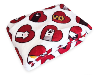 Deka z mikrovlákna PETS červená srdíčka 150x200 cm Essex Deka z mikrovlákna PETS červená srdíčka 150x200 cm Essex