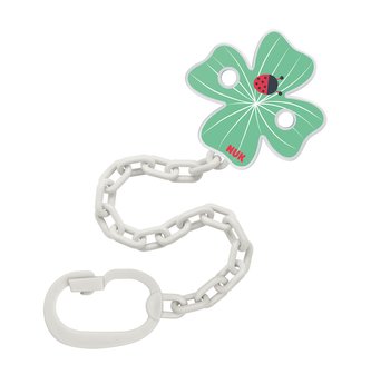 NUK Řetízek na dudlík s klipem zelená 1 ks