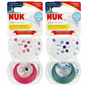 NUK STAR dudlík Den & Noc 6-18 m 1 balení
