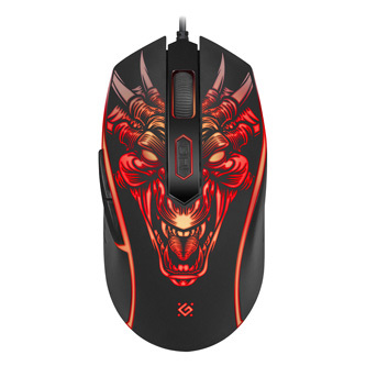 Defender Myš Monstro GM-510L, 3200DPI, optická, 6tl., drátová USB, černá, herní, podsvícená