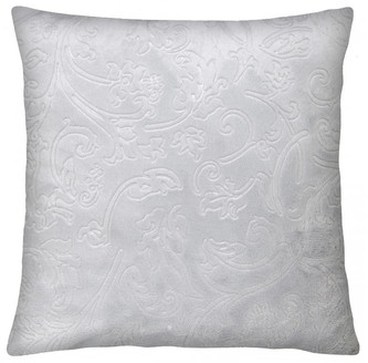 Polštář FLORAL 40x40 cm, světle šedá, mikrovlákno plastický vzor Essex