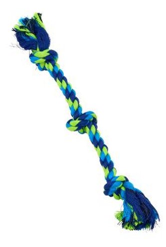 Hračka pes BUSTER Dent.Rope 3 uzly modrá/limet.25cm XS