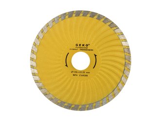 Kotouč diamantový řezný, TURBO PLUS, 125x8x22,2m GEKO