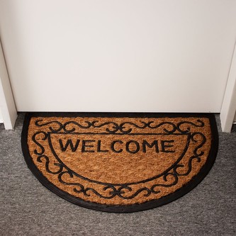 HOME ELEMENTS Rohož PP+kokos, půlkruh, WELCOME, 45x75 cm