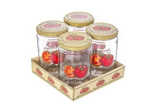 SKLENICE 660ML S UZÁVĚREM POTISK RAJČAT SADA 4KS