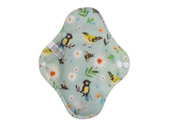 Denní vložka (PUL) - Sýkorky v kopretinách, sv. žlutý velur (kojenecký plyš)