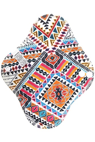 BIO Denní vložka (PUL) - Indiánské ornamenty & přírodní bambusovo-biobavlněné froté