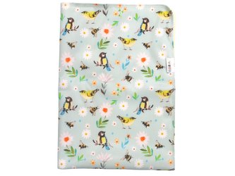 Přebalovací podložka (PUL) - Sýkorky v kopretinách, sv. žlutý velur