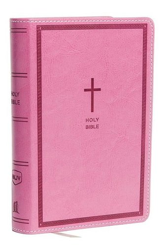 NKJV, Reference Bible, Compact Large Print, Imitation Leather, Pink, Red Letter Edition, Comfort Print