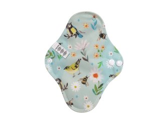 BIO Slipová vložka (PUL) - Sýkorky v kopretinách & přírodní bambusovo-biobavlněné froté