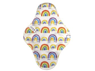 Noční vložka (PUL) - Duha, sv.žlutý velur (kojenecký plyš)