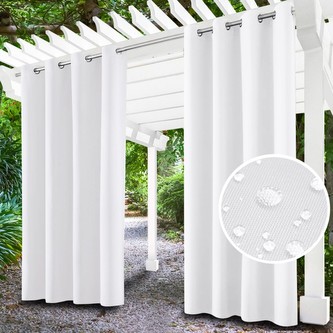 Venkovní zahradní závěs s kroužky MALIBU bílá 155x200 cm (cena za 1 kus) MyBestHome