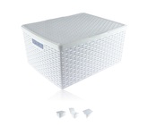 Košík PH 42,5x35x19,5cm s víkem  RATTAN bílá